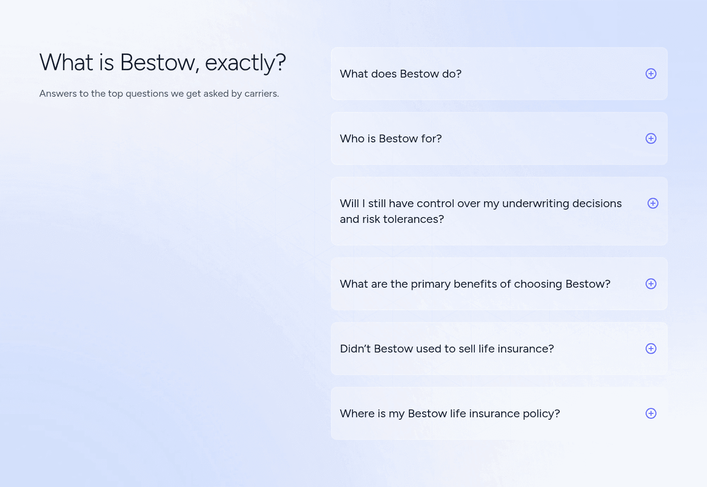 Bestow Faq