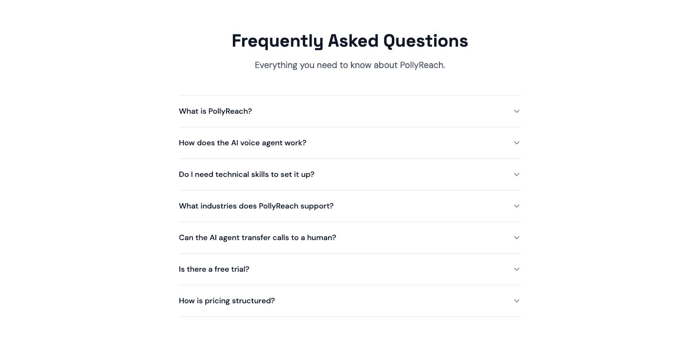 PollyReach Faq