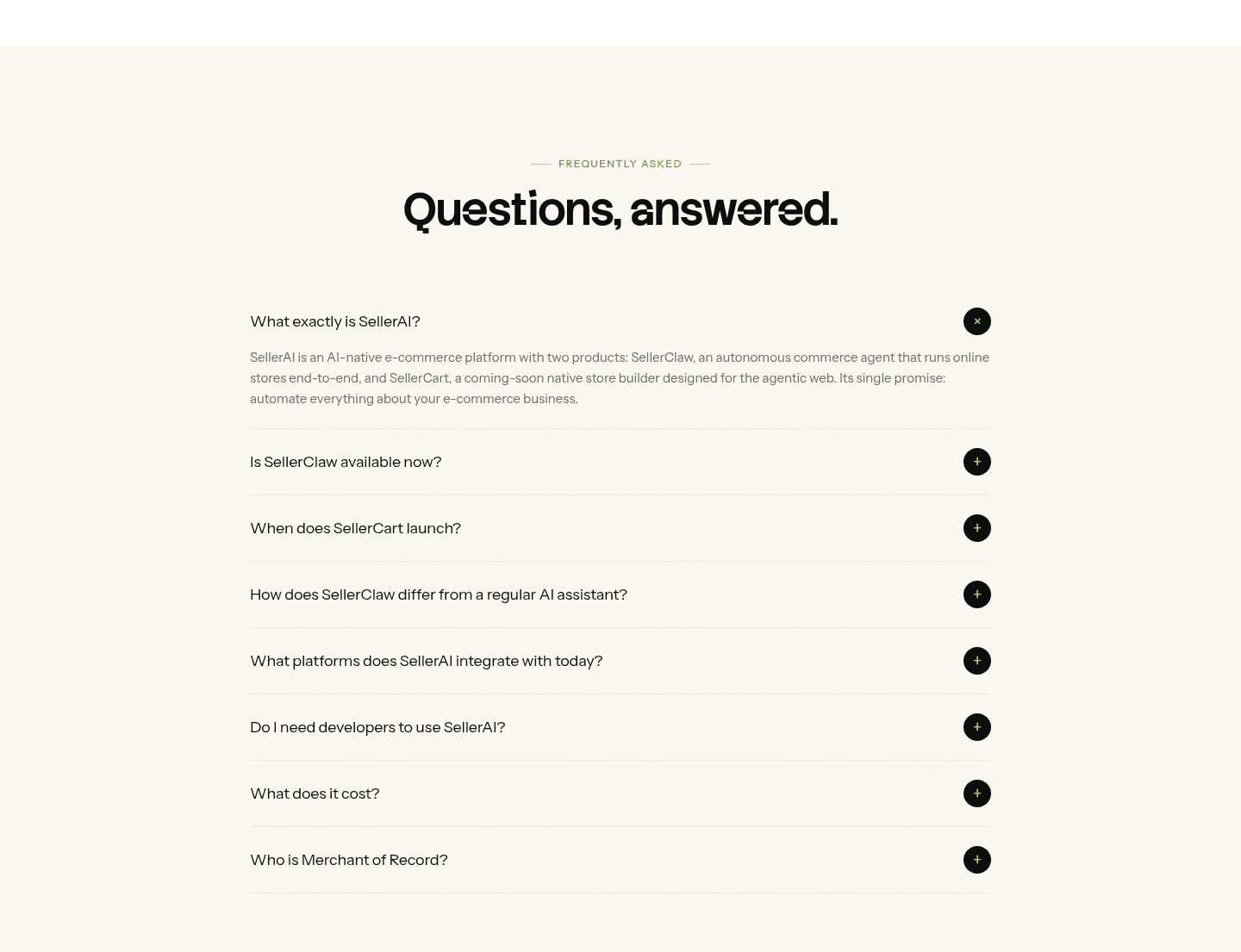 SellerClaw Faq