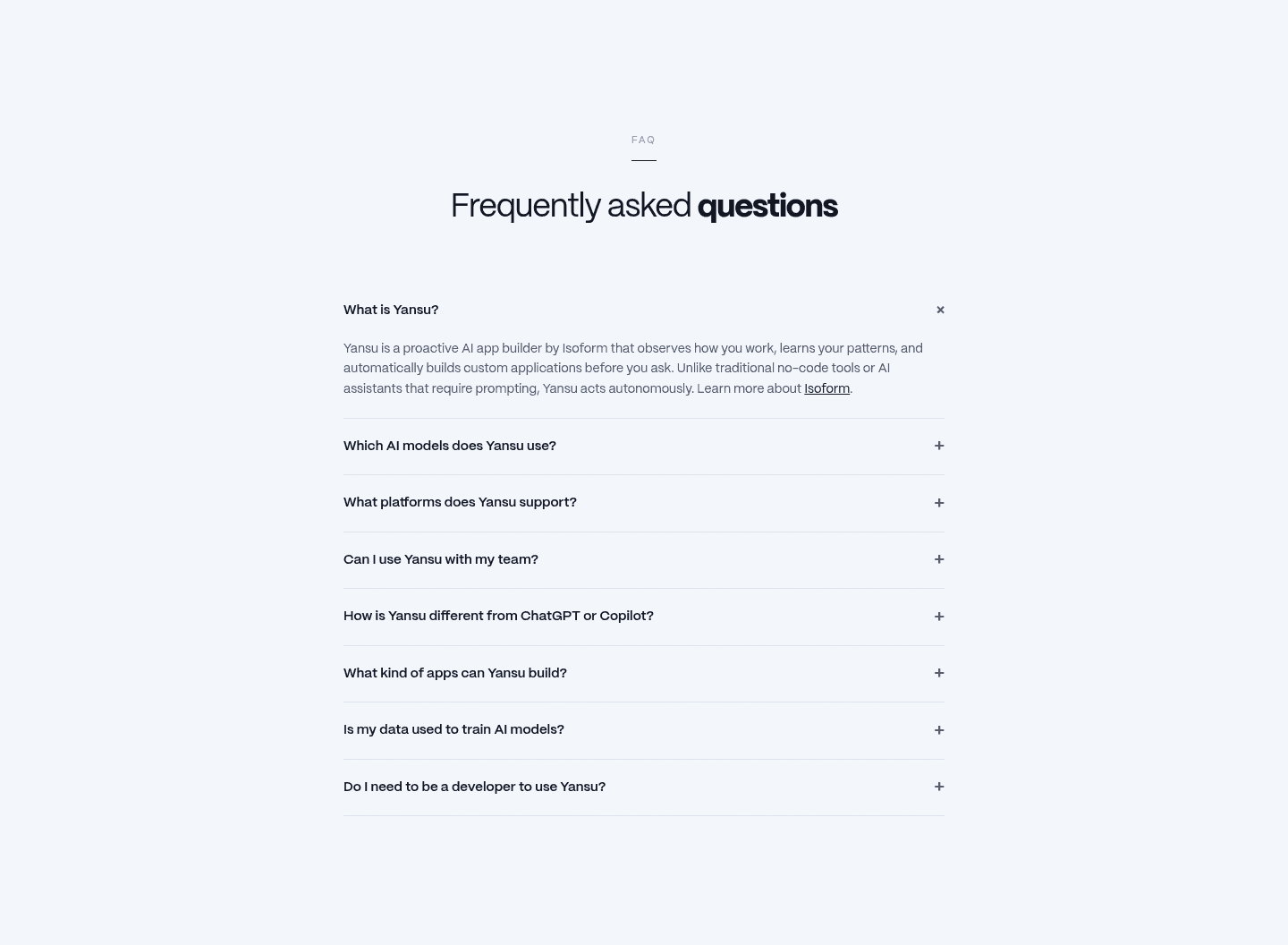 Yansu Faq