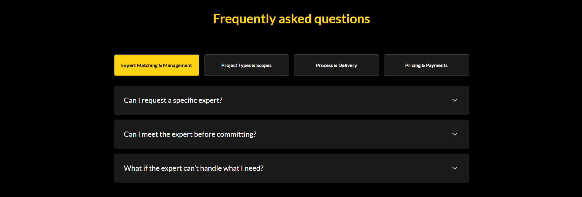 GourmetPro Faq section