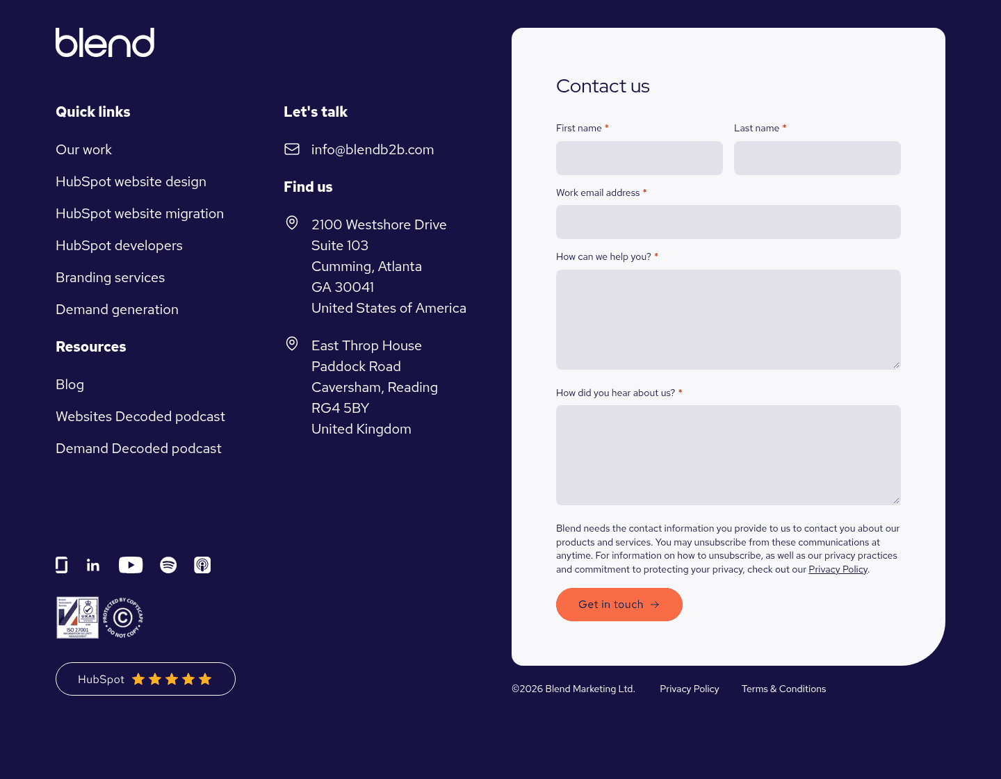 Blend B2B Contact