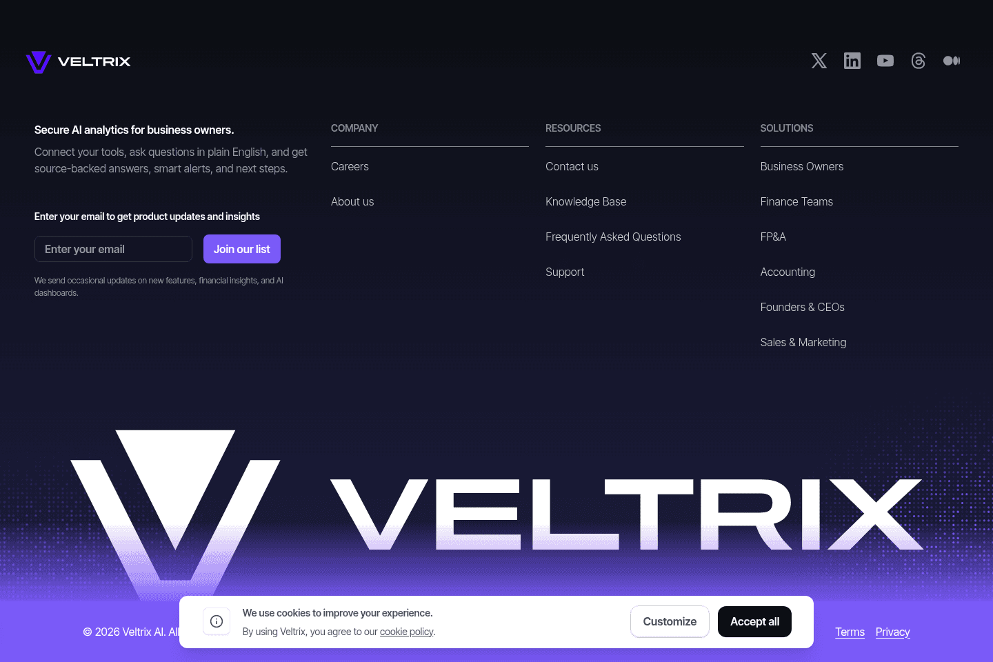 Veltrix AI Footer