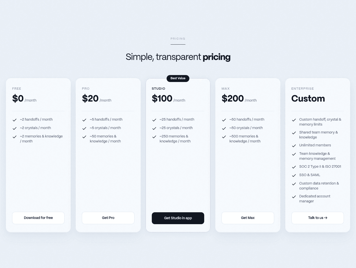Yansu Pricing