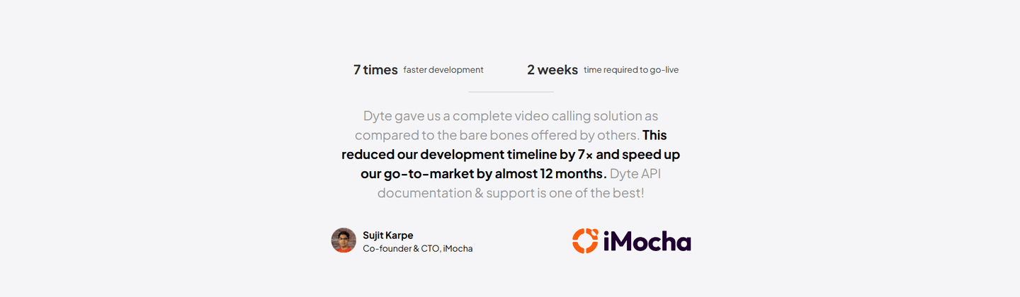 Dyte Testimonial