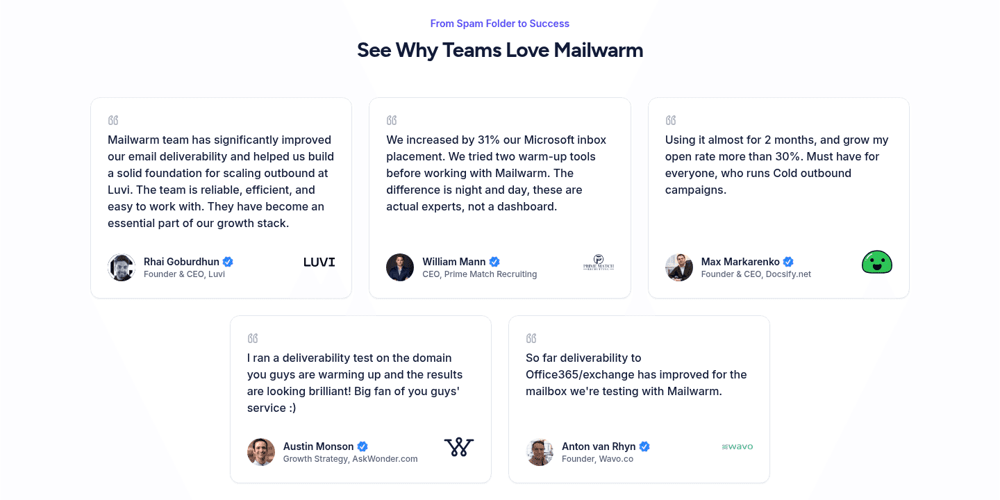 Mailwarm Testimonial