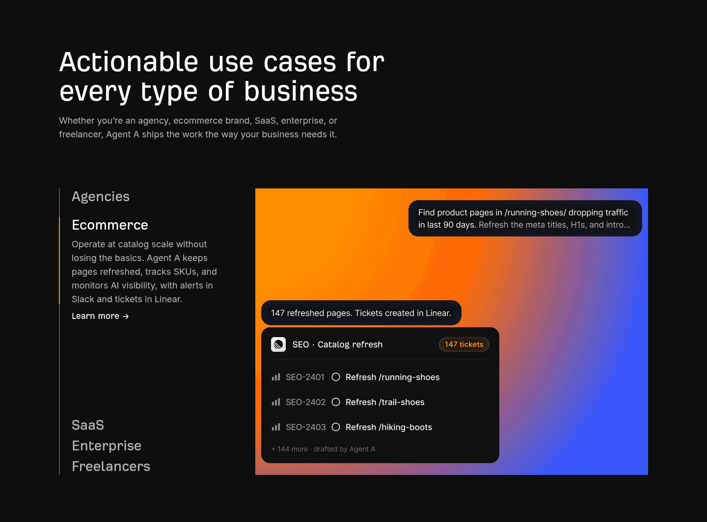 Agent A by Ahrefs Use Cases